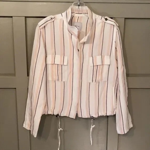 Rails Rowan Striped Army Military Jacket in Coco Stripe Size XS - Picture 5 of 11
